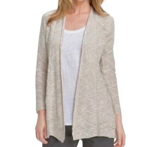 Eileen Fisher Women’s Natural Karma Ripple Stitch Cream Cardigan Sweater ~ XS